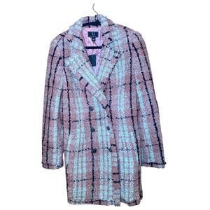 Pink Black White Tweed Blazer Silk Lined - New with Tags